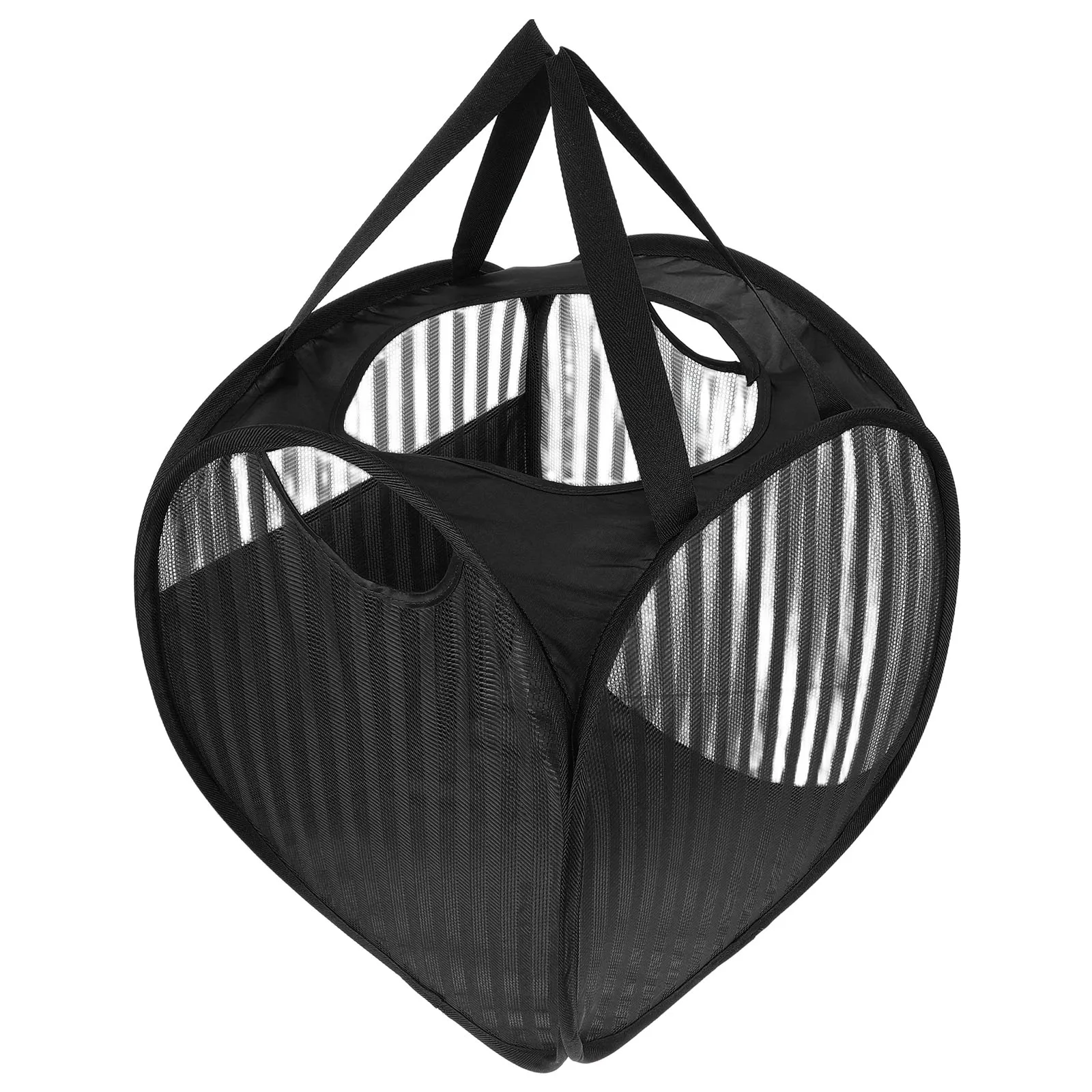 

Foldable Mesh Laundry Hamper Bag Lightweight Portable Dirty Clothes Basket with Sturdy Handles for Bedroom Bathroom Travel