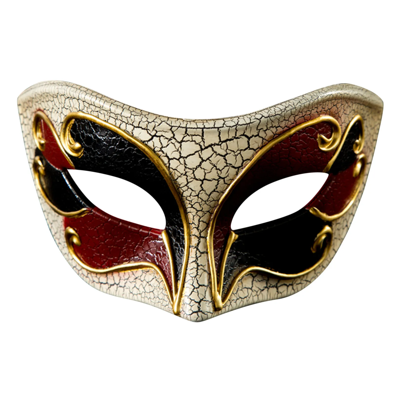 Vintage Carnival Mask Men Musical Venetian Party Halloween Masquerade Ball Crack Half Face Mask For Women Wedding  Holiday Mask