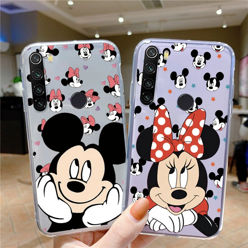 for Xiaomi Redmi Note 8 8T Note8 2021 Phone Case Mickey Minnie Mouse Daisy Donald Duck Stitch Clear Transparent Soft Back Cover