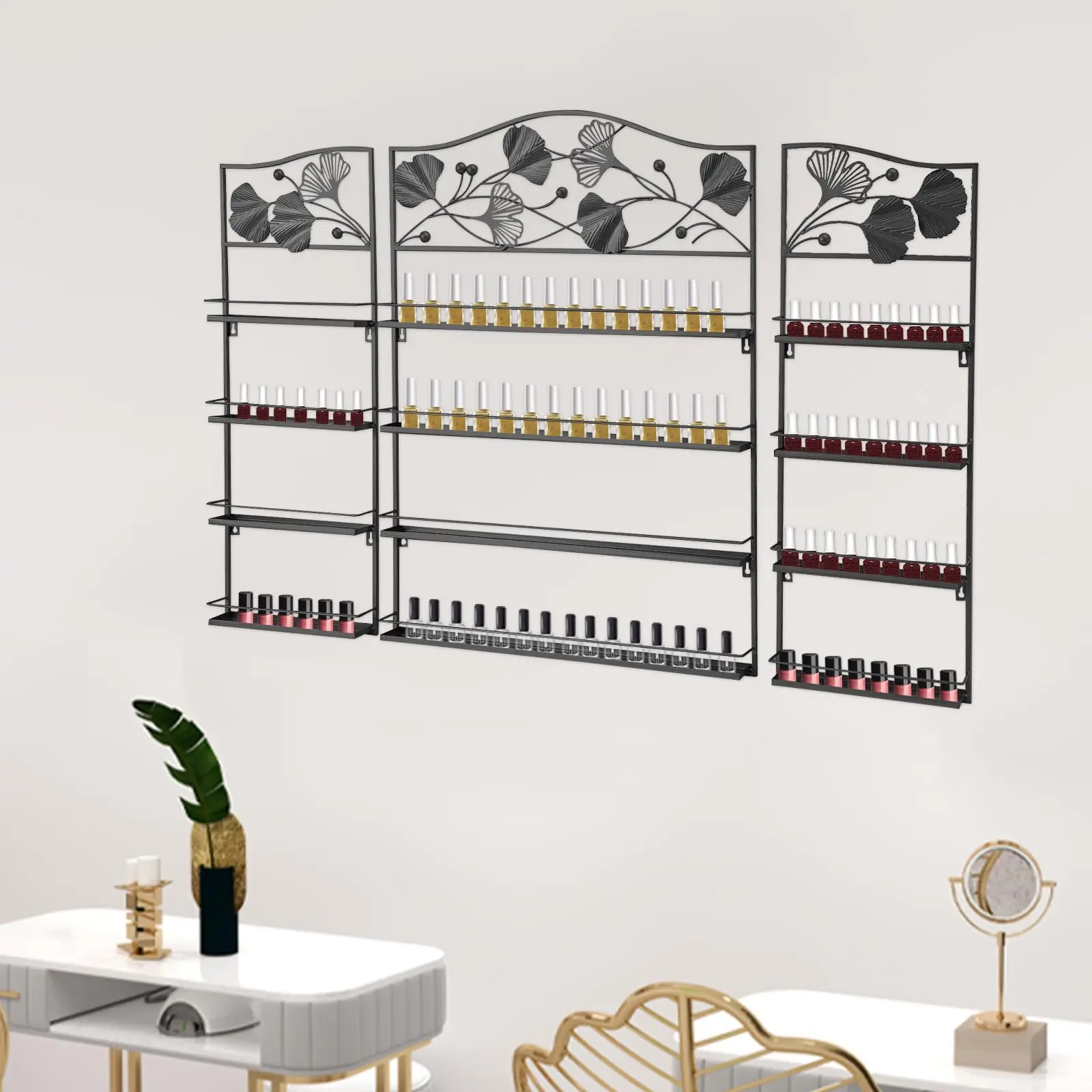 

3 шт. металлические стойки для лака для ногтей, 4-уровневый настенный органайзер для эфирного масла для ногтей