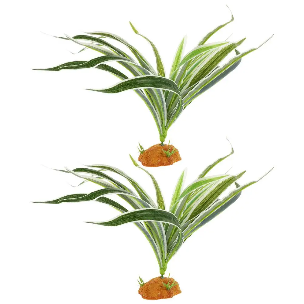 

2 Pcs Plants Resin Landscape Lizard Terrarium Plants Decors Lizard Terrarium Reptile Tank Habitat Fish Tank Accessories