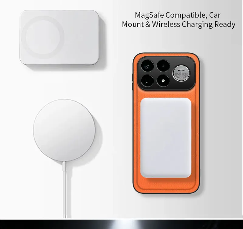 Für POCO F9 Ultra POCO F9 Pro Hülle für Magsafe Magnetisch Einfarbig Weicher TPU-Rahmen + PC PU-Leder Schutzhülle für Telefon – Detail 10