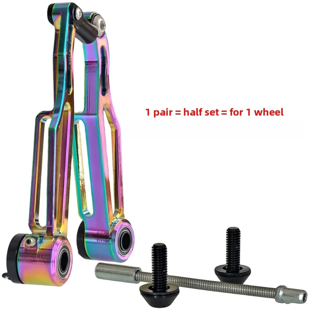 

1 пара дорожного велосипеда V-образный тормоз из алюминиевого сплава с полой резьбой, легкий длинный ободный тормозной зажим для деталей велосипедного тормоза 24/26 дюймов