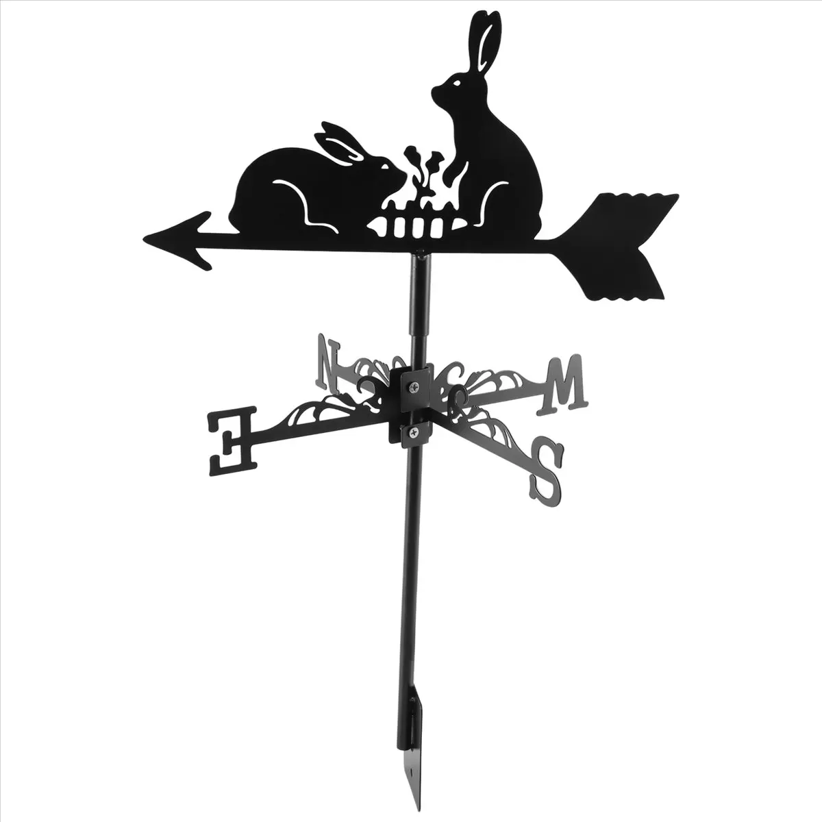 

ABJA Animal Iron Wind Vane, Rabbit Weather Vane, Roof Weather Vane Wind Direction Indicator Roof Decoration Accessories