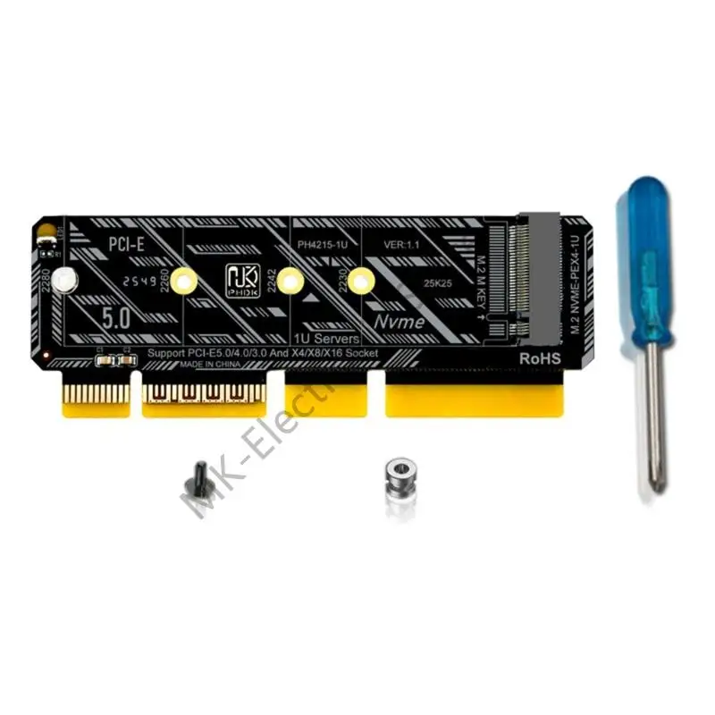 

R2LF PH4215-1U Карта адаптера M.2 NVME — PCIe 5.0 Высокоскоростная передача данных на сервере и настольном компьютере высотой 1U