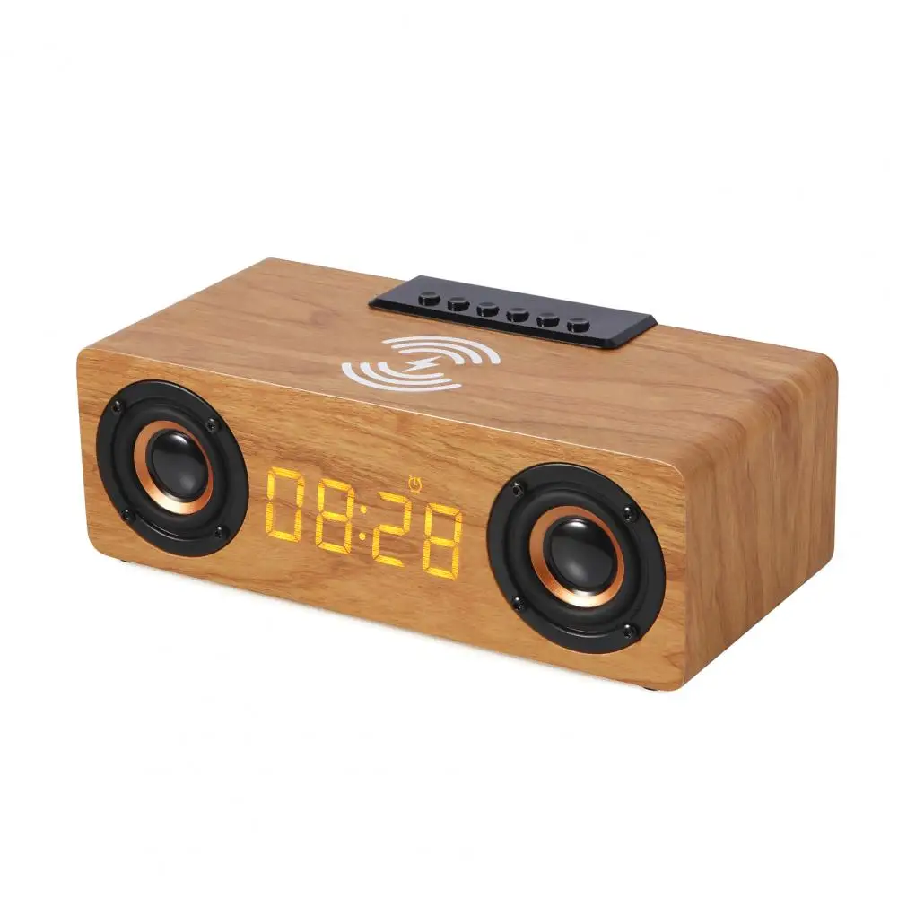 

Wooden Wireless Bluetooth Speaker Subwoofer FM Radio Support U Disk TF Card Playback Large Screen Display Hands-free