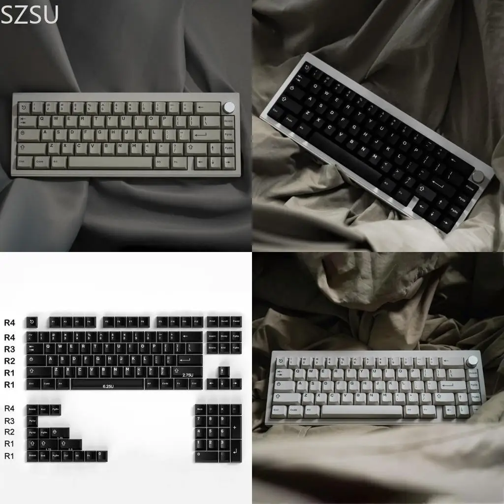 SZSU 121PCS Keycaps WOB Theme Double Shot CherryProfile for Game Mechanical Keyboard