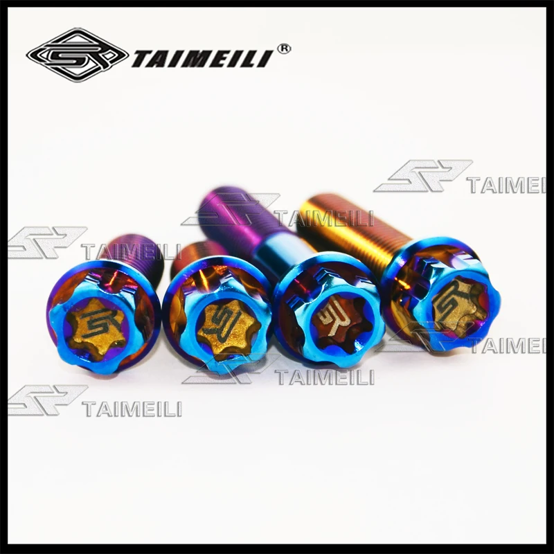 TAIMEILI śruba tytanowa, śruba kołnierzowa z łbem Torx M6M8M10x15/2025/3035/40/55/60/70mm gwint skok 1.25/1,5 hamulce motocyklowe