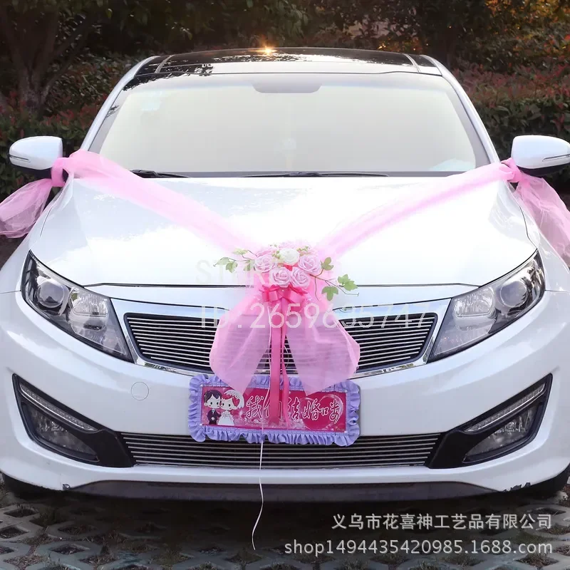 for Wedding Car Decoration Supplies Auxiliary Big Red Flower Bridal Float Arrangement Hand Pull Flower