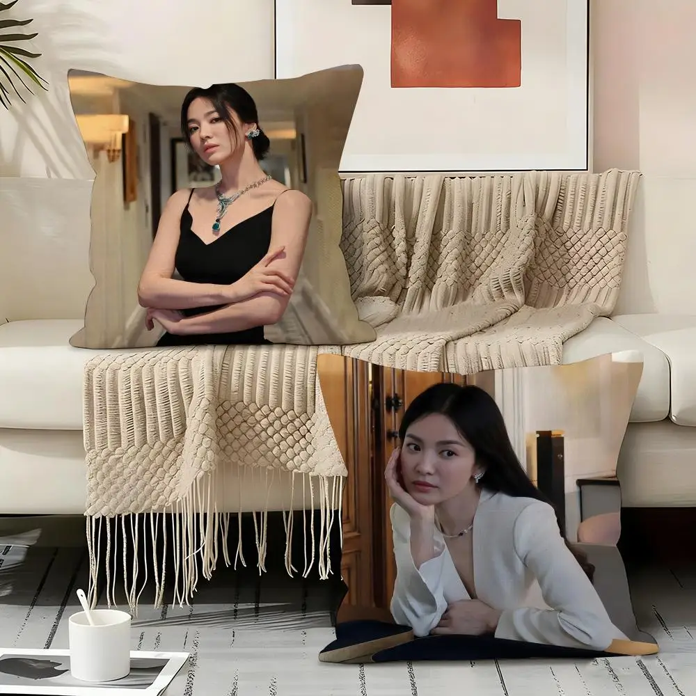S-song ACTOR Hye-kyo Pillow Case Linen Pillow Covers Cover For Couch Living Room Bench Patio Floor Linen Home Decor