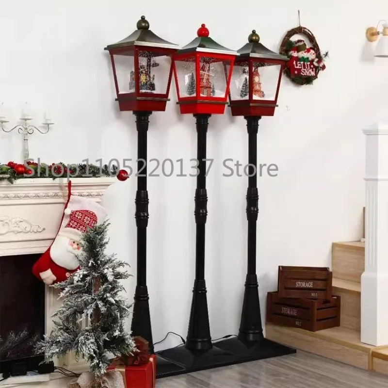 Christmas Electric Snow Music Street Light Decoration Ornament Scene Arrangement Window Shopping Mall Creative Snow Scene Gift D