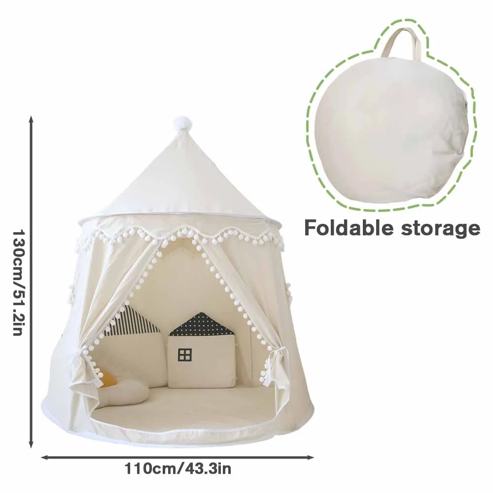 Grande crianças brincar tenda interior ao ar livre castelo playhouse para meninos e meninas-portátil dobrável teepee wigwam crianças brinquedo tenda presente
