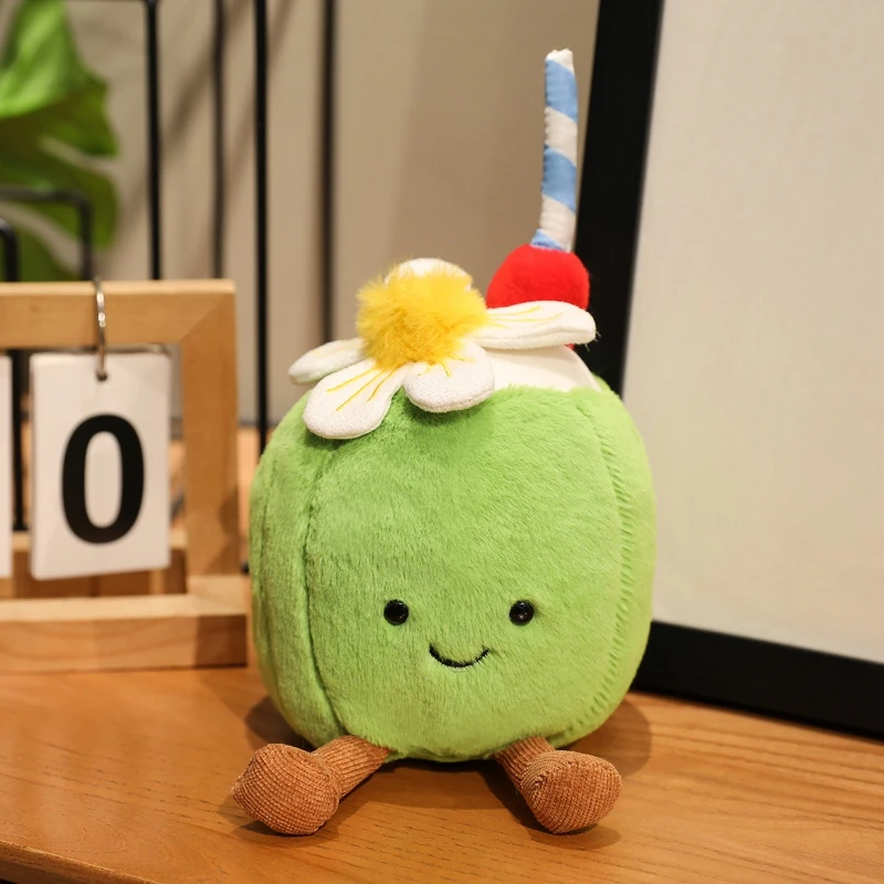 

Cartoon Coral Coconut Lemon Soft Plush Toy for Girls Personalized Bedroom Decor Dragon Fruit Guitar Shaped Bed Companion Gift