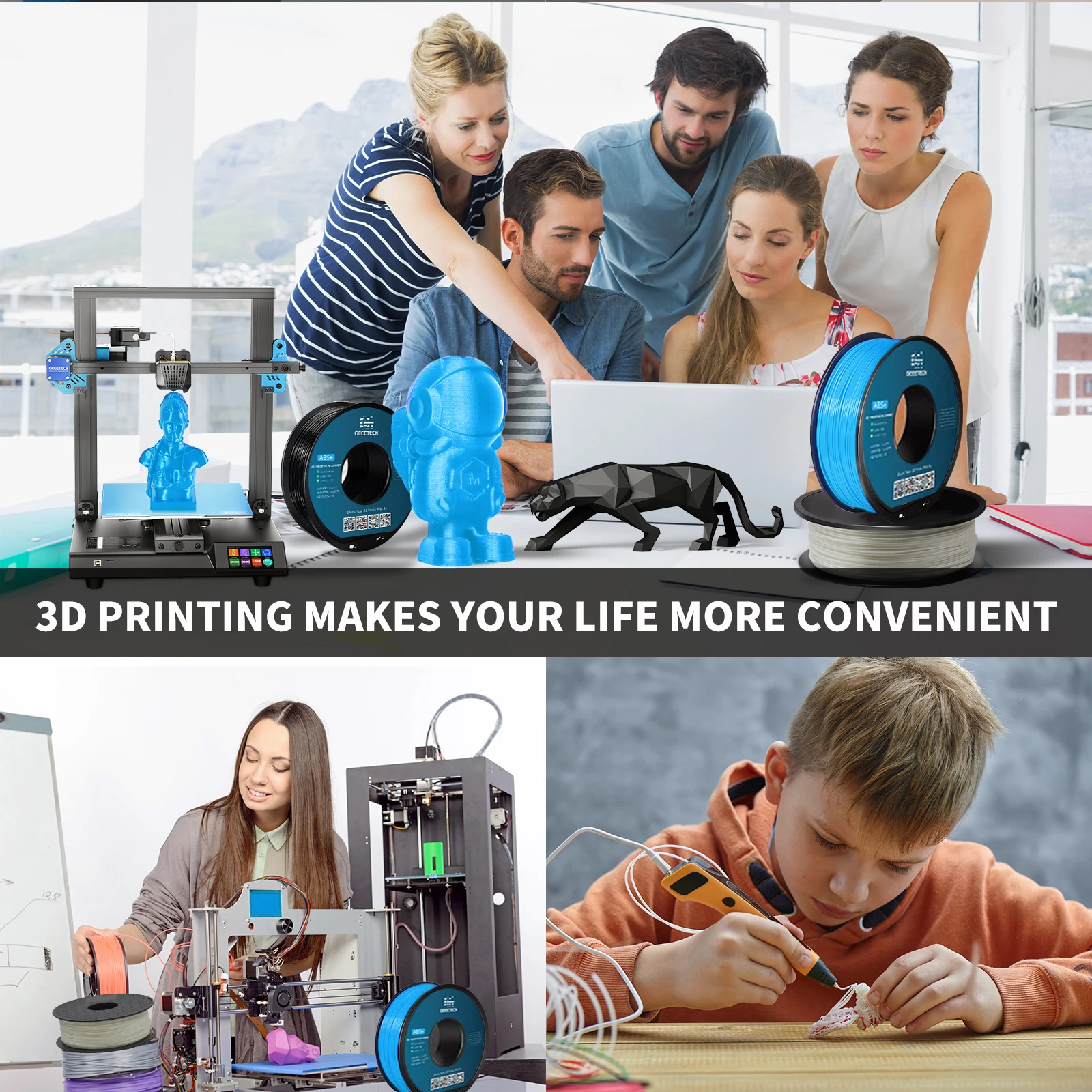 Filament Geeetech ABS+ 3D 1.75mm 1KG, plastik do drukarek 3D, bez plątania, nietoksyczny, pakowany próżniowo. — zdjęcie produktu 6