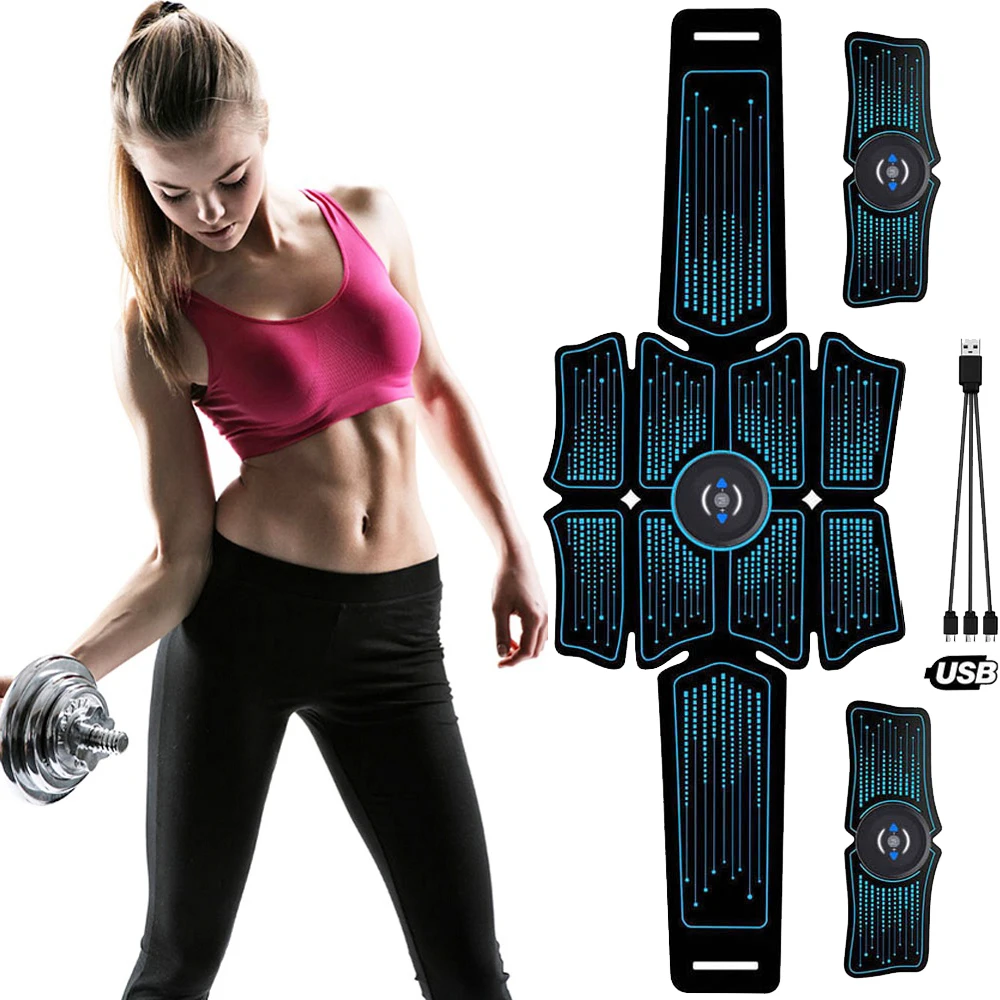 

Abdominal Muscle Stimulator Toner Rechargeable Smart Abs Fitness Gear Electronic Electrostimulation Exercise Home Gym Equipment