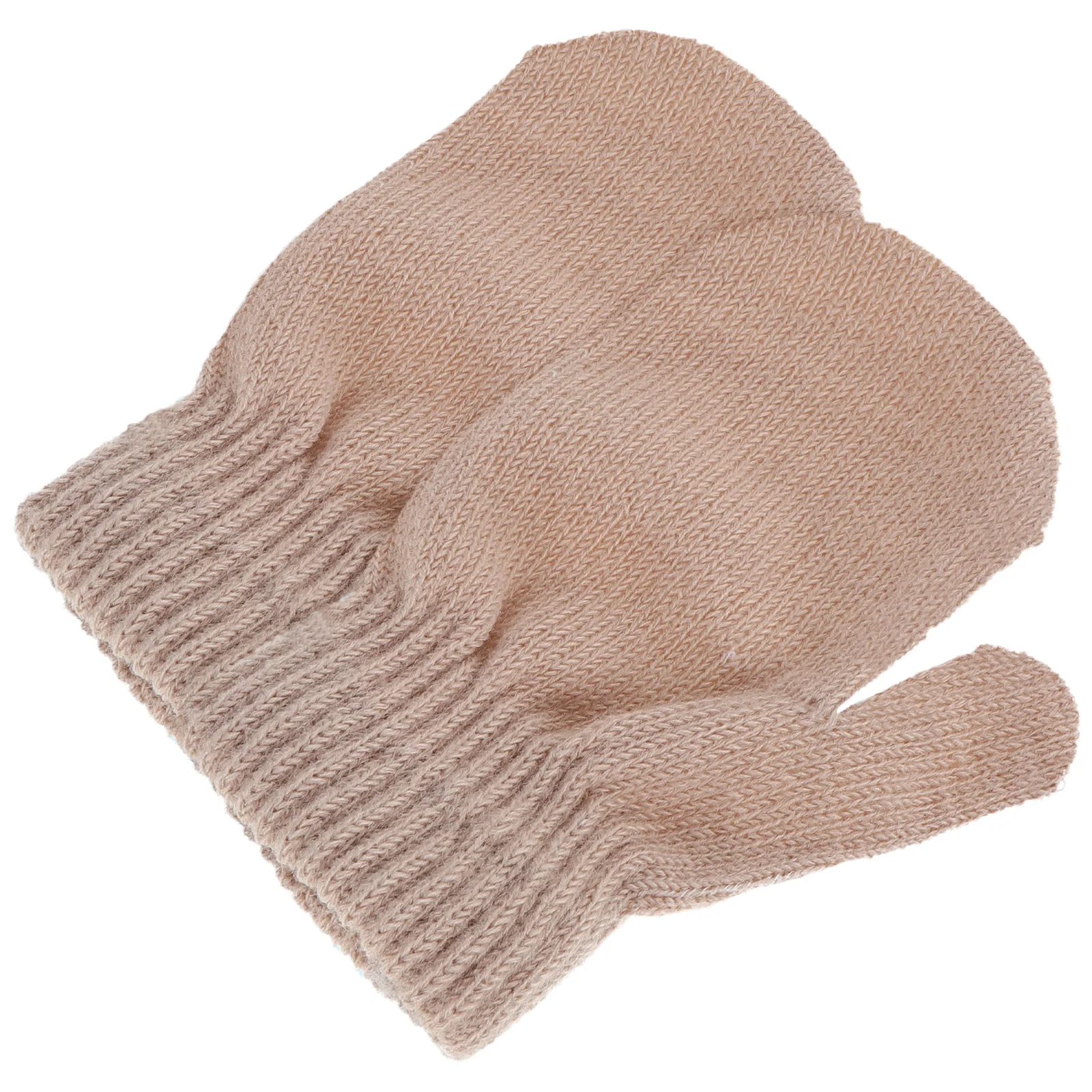 

Toddler Winter Gloves Light Brown Extra Thick Soft Knitted Mittens Warm Baby Mittens Cold Boys Girls Gloves