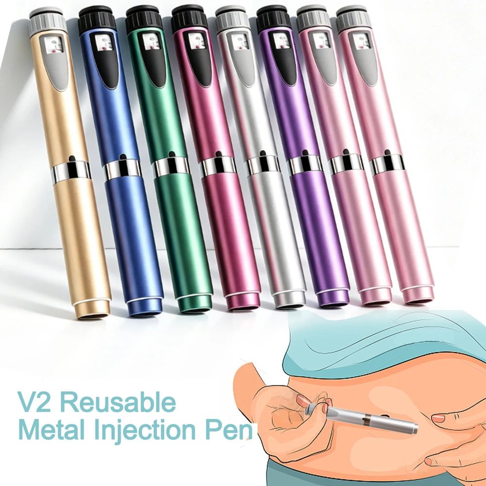 Metal V2 Reusable Injection Pen Empty Insulin Injection Pen Without Cartridge Bottle Injection Pen for Beauty Salon