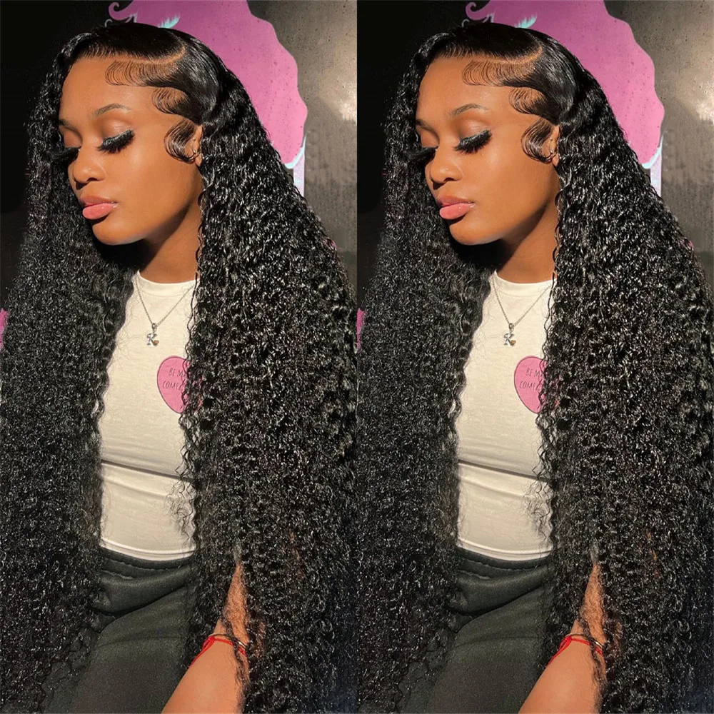 Perruque Lace Front Wig Deep Wave Naturelle Bouclée HD, Cheveux Humains, Pre-Plucked, 30 Pouces