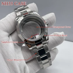 Mod NH35 Watch Case with Oyster Bracelet Solid Steel Datejust 40mm Case Fit to Nh35A NH36 Automatic Movement Sapphire Crystal