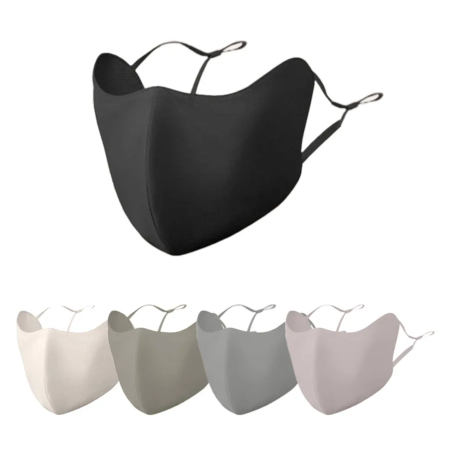 أقنعة نسائية عصرية قابلة للتنفس عالية الجودة وقابلة للغسل وقابلة لإعادة الاستخدام وأقنعة مقاومة للغبار والرياح، أقنعة صيفية من الحرير الجليدي قابلة للتنفس #2