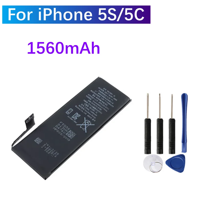Batería de repuesto de alta capacidad para iPhone 5 5S 5C + herramientas gratis 3
