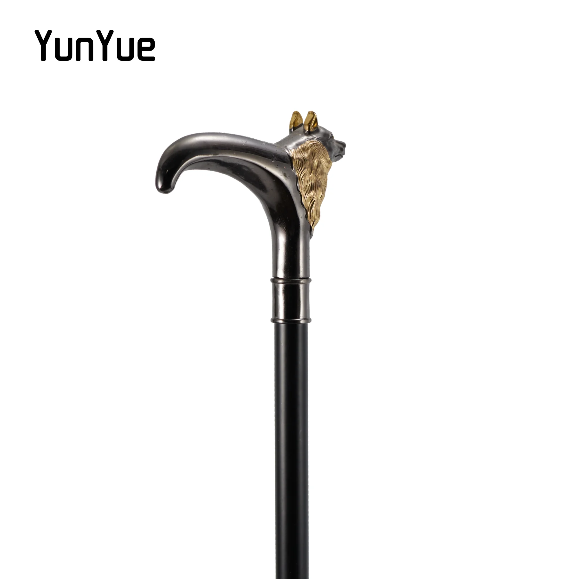 فاخر الذهب والأسود المعادن الذئب الحيوان موضة عصا للمشي ديكور هالوين تأثيري خمر حفلة المشي قصب 93 سنتيمتر