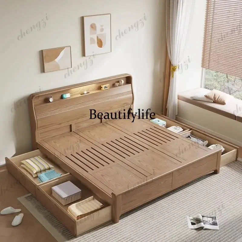 M138 Accessories Double Bed Mattresses Covers Wooden Bunker Double Bed King ForKids Letto Matrimoniale Furniture