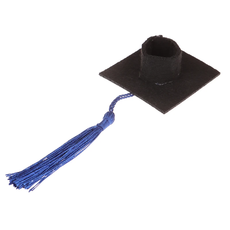 1Pcs Dollhouse Miniature Graduation Hat Doctoral Caps Doctoral Hats Costume Graduation Cap With Tassels For Doll House Decor