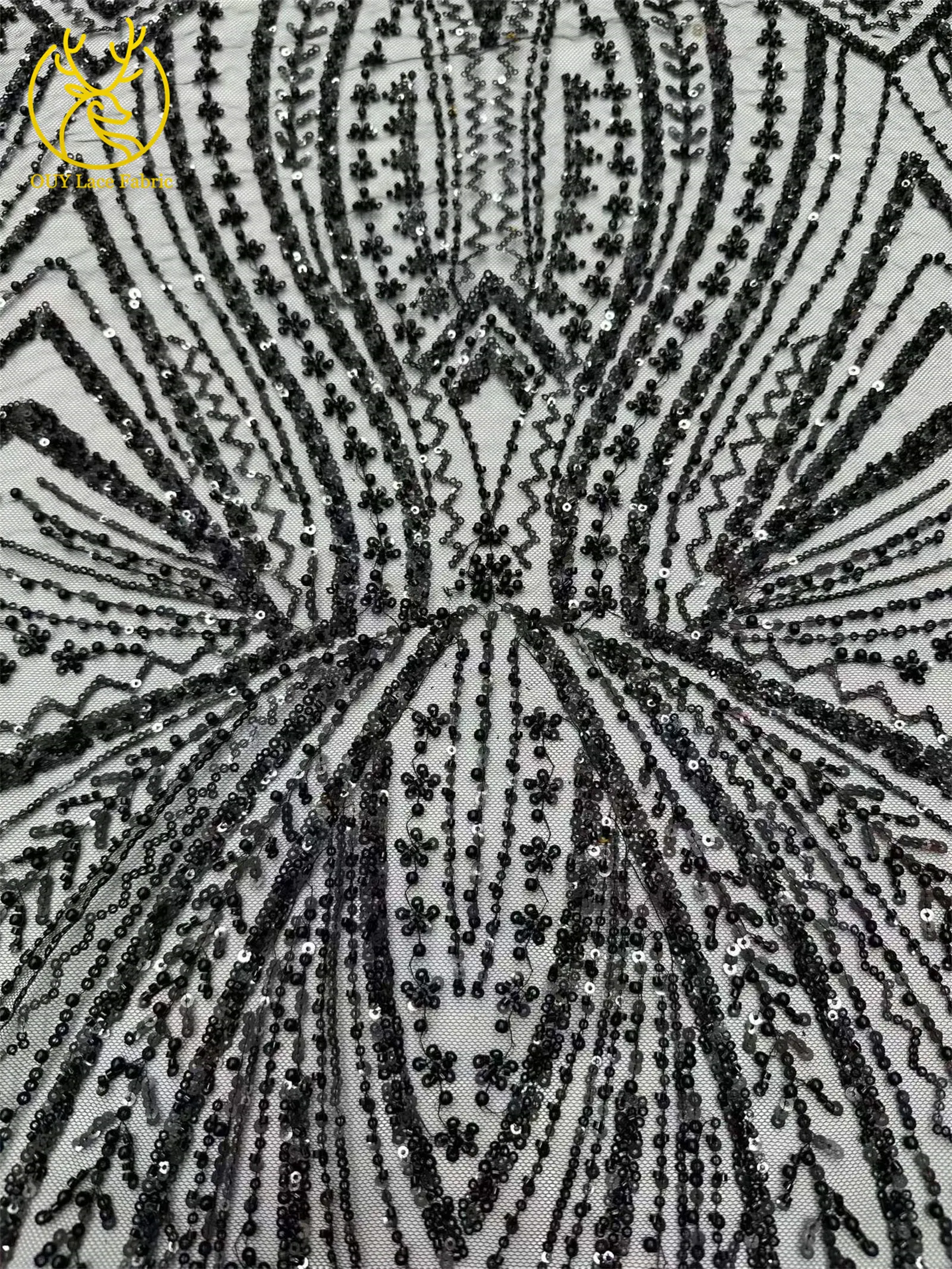 Exquisiter bunter afrikanischer Perlen-Mesh-Spitzenstoff, 5 Yards, hochwertiger französischer Tüll-Spitzenstoff zum Nähen von Brautkleidern – Detail 16