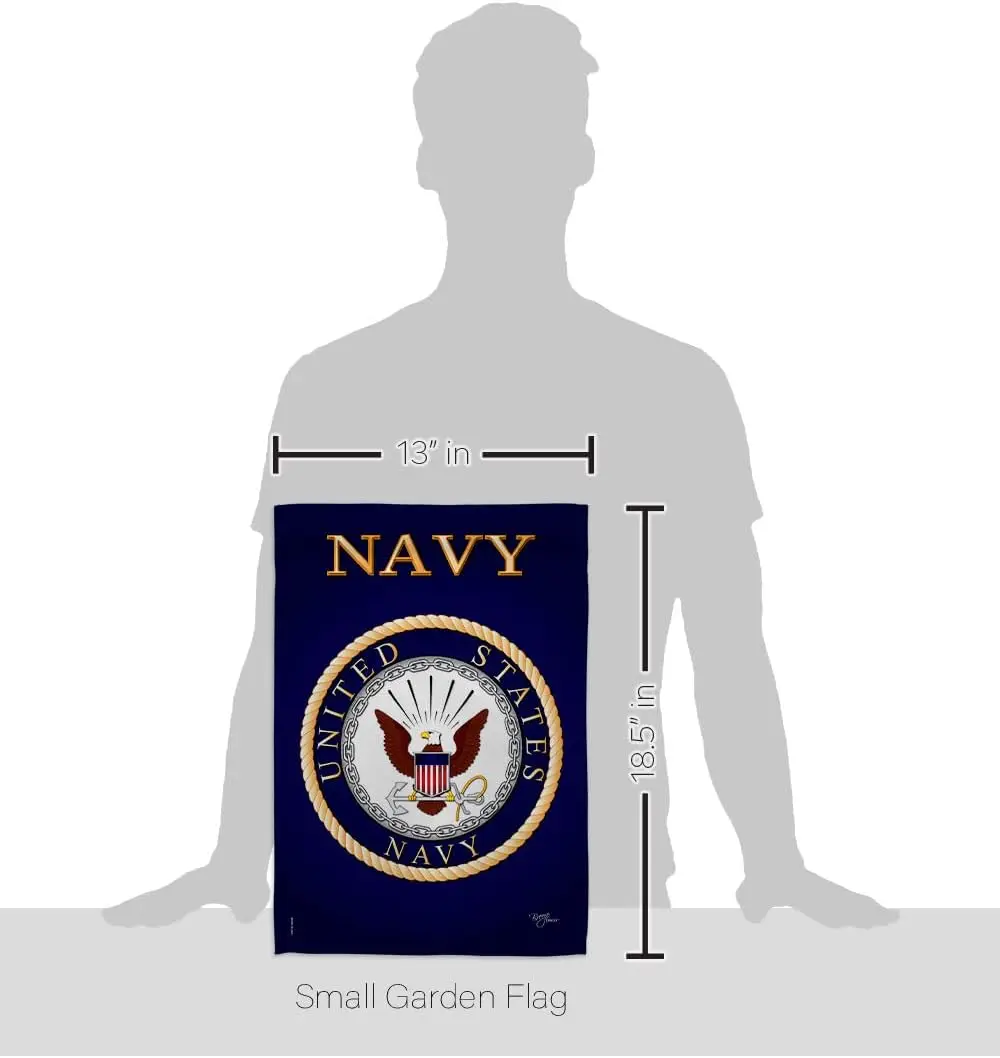 Breeze Decor US Navy USN Armed Forces Seabee Official Licensed United State American Military Retire Decorative, Garden Flag 13&