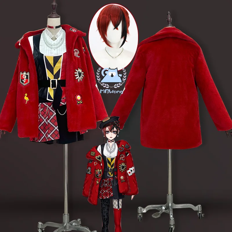 Kostum Cosplay Game Twisted Riddle Pakaian Impian Riddle Sepatu Wig Permainan Peran Riddle Rosehearts untuk Pesta Hallowmas Dewasa