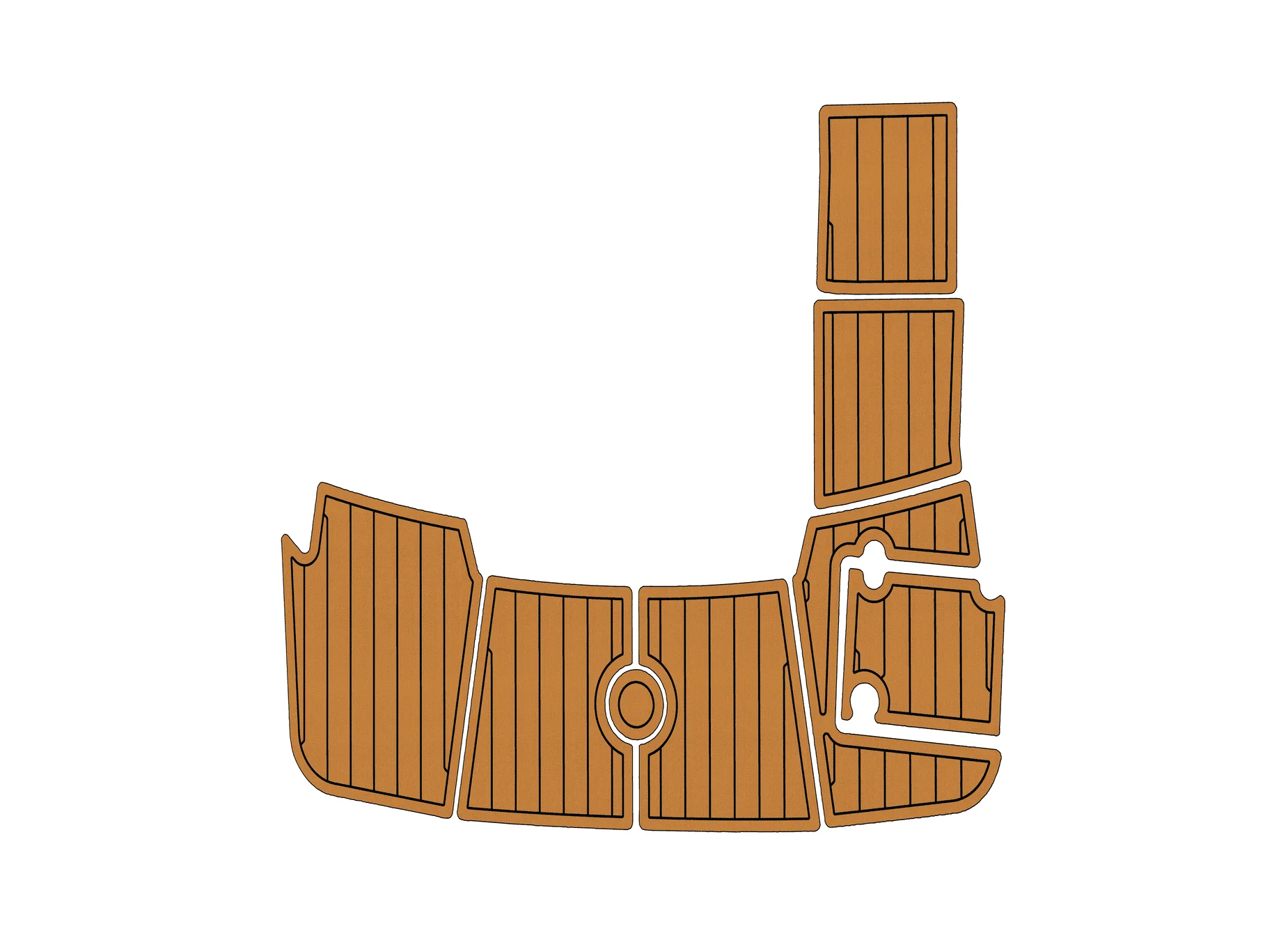Non-Slip EVA Faux Teak Marine Mat Self-Adhesive 6mm Yacht Cockpit Pad for 2014-2016 Monterey 196 FS Boat Decking Easy Install