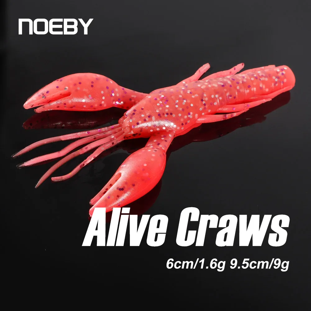 Noeby Shrimp Bait Soft Lure 3pcs 9.5mm 9g Silicone Speed Craw Artificial Wobbler Crankbait Crawfish Leurre Souple