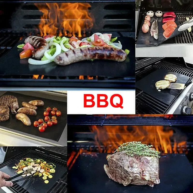 Oven Bottom Liners Non Stick Barbecue Grill Mats Reusable Kitchen Toaster Liner Air Fryer Cooking Heat Resistant Baking Paper