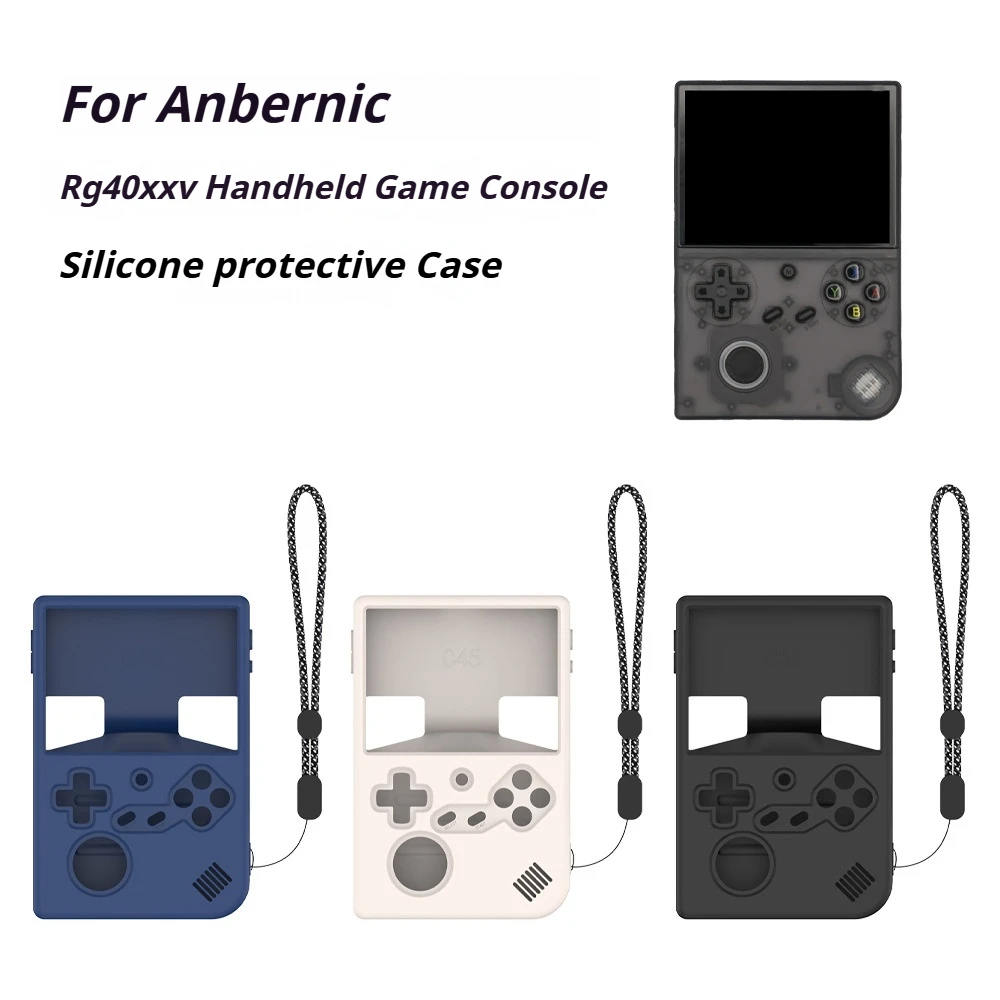 For ANBERNIC RG40XX V Game Console Silicone Case Shockproof Protector Shell Sleeve with Lanyard for Anbernic RG40XX V