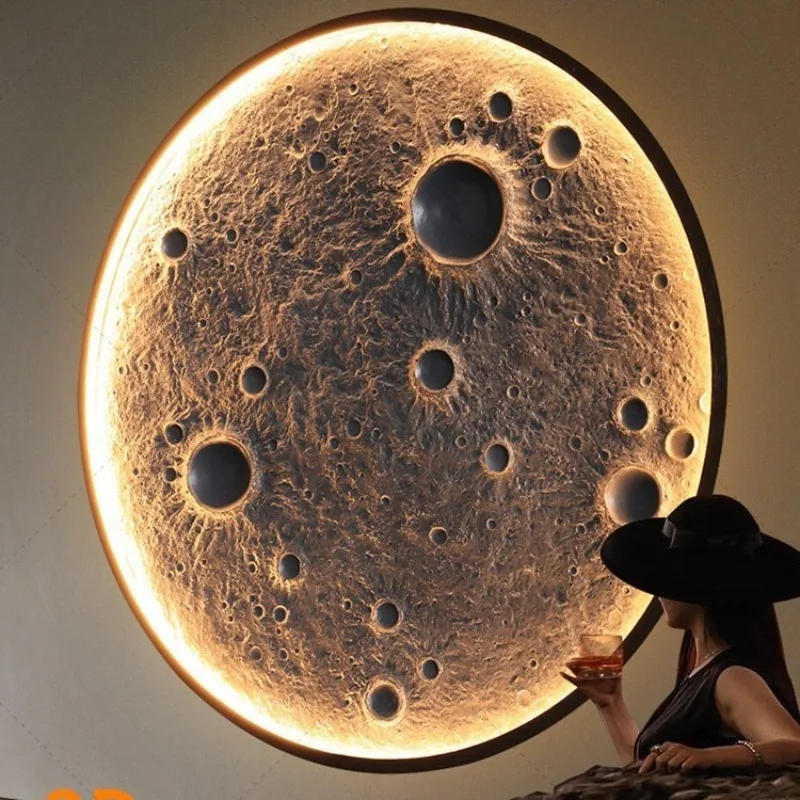 

Internet celebrity atmosphere bar restaurant background aisle corridor 3D three-dimensional relief art decorative wall light