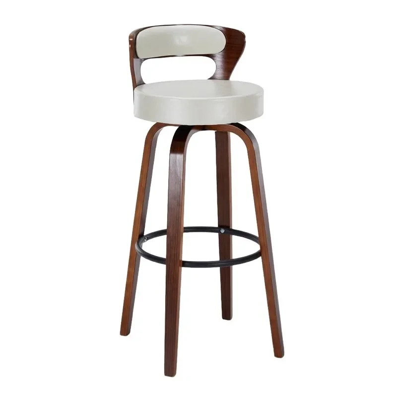 

Nordic solid wood bar chair rotating high stool chair backrest cafe bar checkout page home island