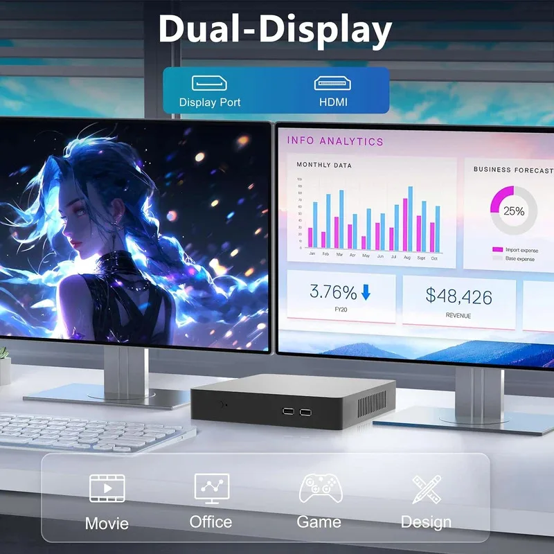 Set completo di mini giocatori di PC per computer industriale senza ventola Core I7 I5 I9 Completo