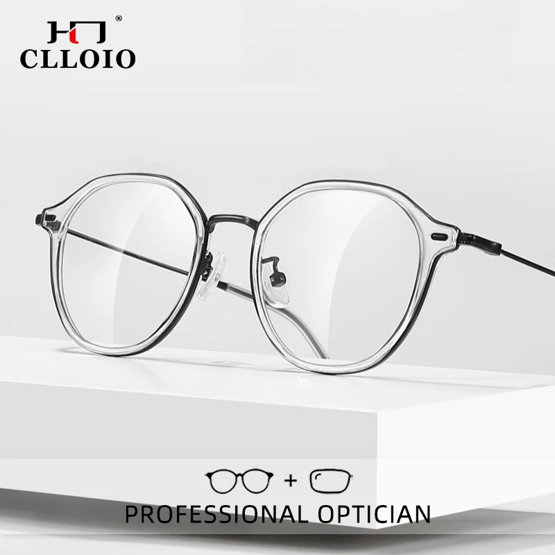 

CLLOIO ретро повседневный стиль очки для чтения синий свет блокирующие TR90 многоугольная оправа близорукость очки по рецепту прогрессивные очки
