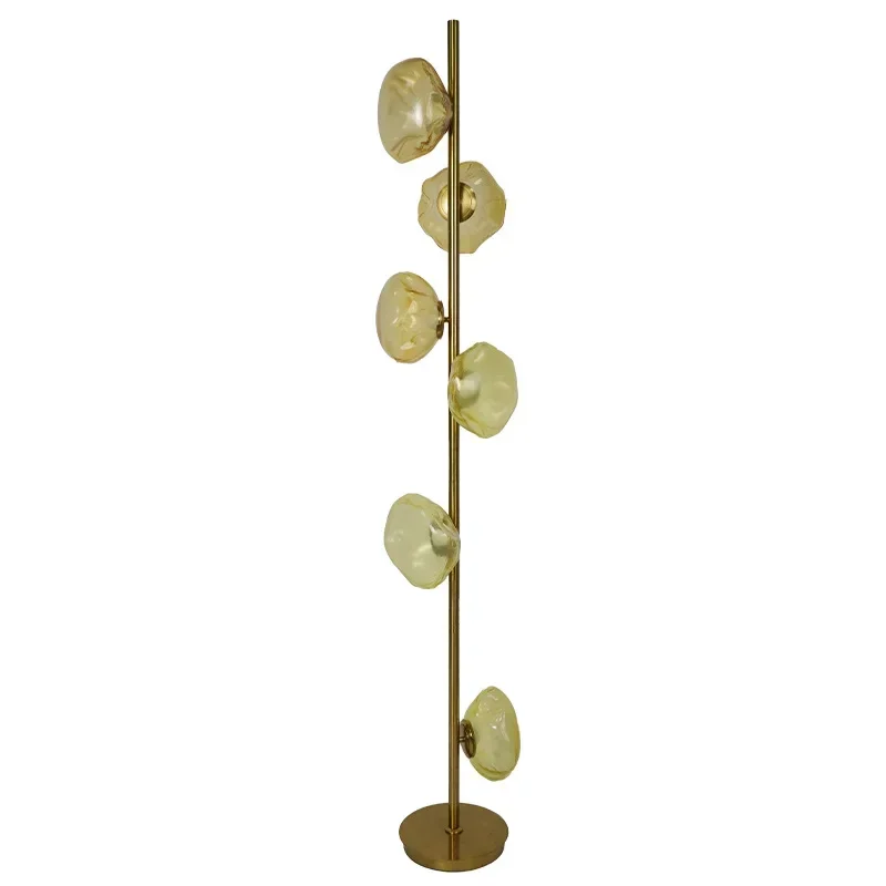 Italian designer light luxury living room sofa floor lamp Nordic creative villa model room glass cloud table lamp