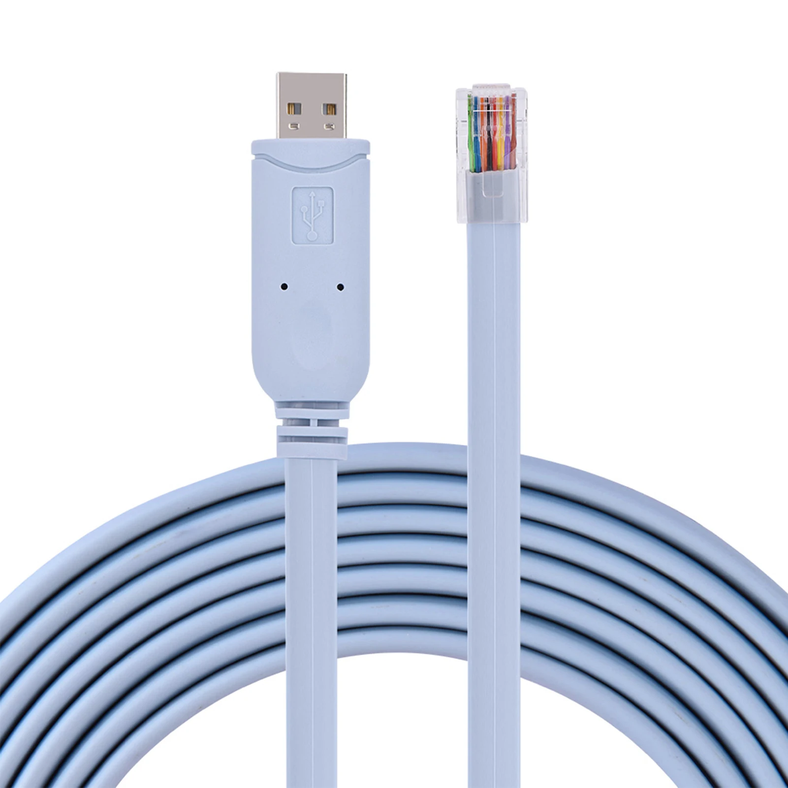USB2.0 Male to RJ45 Male CAT5 Serial Console Flat Cable for Cisco Routers Switches