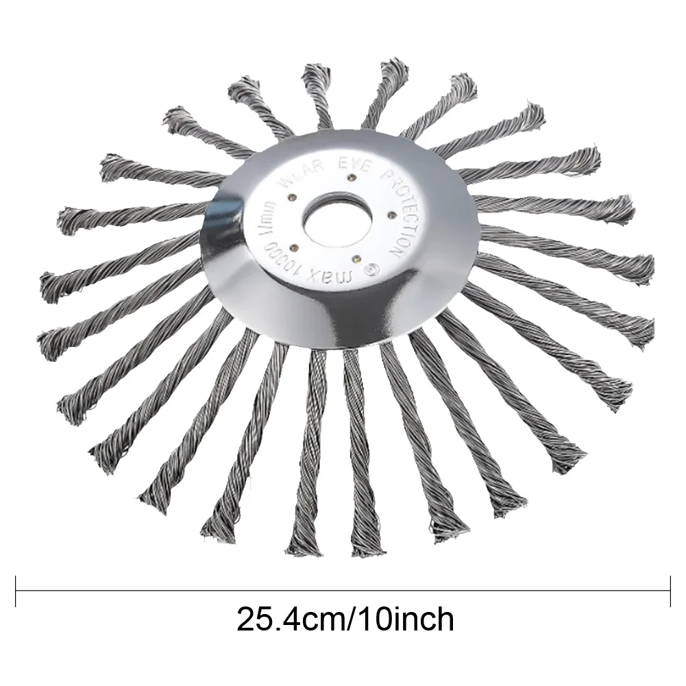 10inch Garden Weeding Brush Universal Rotary Weed Brush Removal Rust Weed Brush Cutter Head Lawn Mower Brush Cutter Accessories