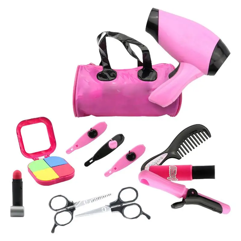 Girls Doll Beauty Fashion Salon Toy Kit Hairdressing Set For Pretend Play Salon Toy Pretend Role Play Makeup Accessories Playset