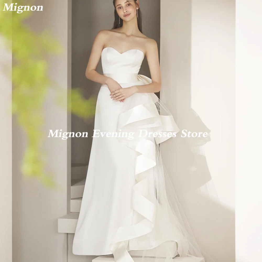 

Mignon Satin A-line Sweetheart Ruffle Formal Prom Gown Floor Length luxury Evening Formal Elegant Party Dress for Women 2023