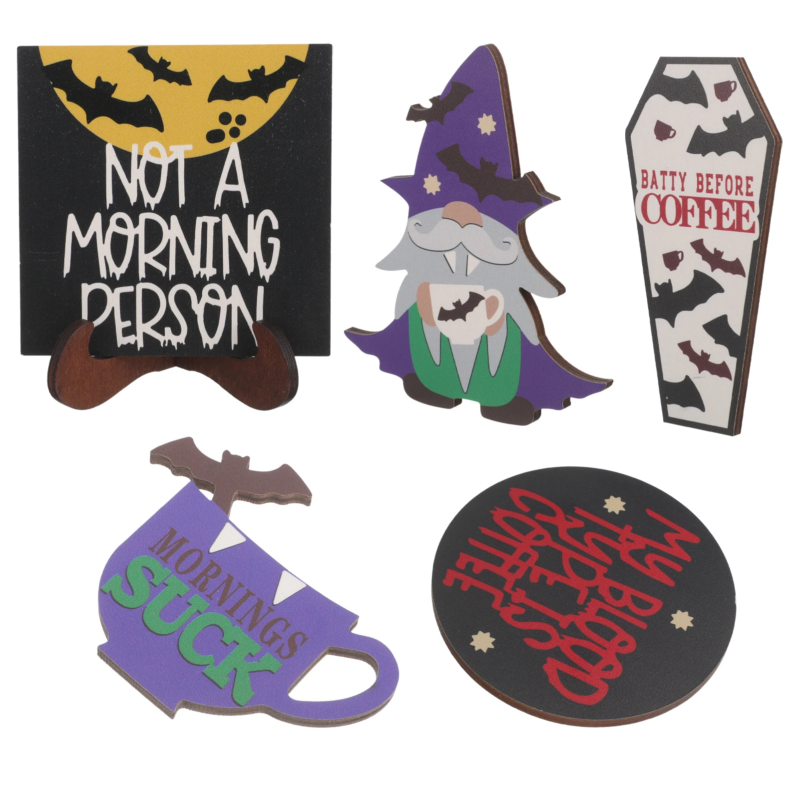 Halloween Bat Decor Tiered Tray Wood Signs Tabletop Fall Kitchen Halloween Wood Signs Decorations Indoor Party