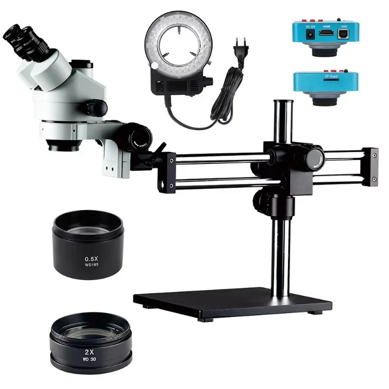 High-Definition Magnification Trinocular Stereo Microscope Repair Electronic Metal Bracket  38MP Digital Camera Display