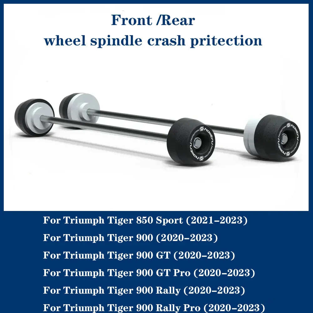 

For Triumph Tiger 850 Sport / Tiger 900 GT Rally Pro / 2020-2023 Front Rear wheel Spindle Crash Protection