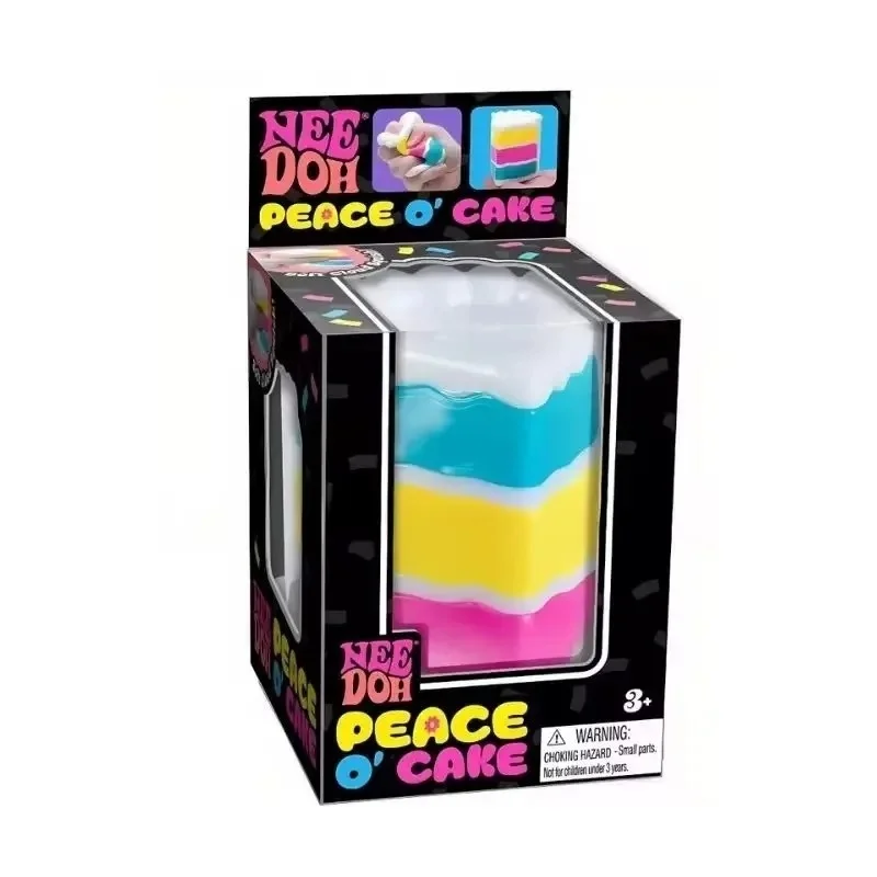 Schylling Needoh Peace O' Cake Fidget Sensory Toy Soft Non‑Toxic Stretch TPR Fingertip Anxiety Relief Decompression Desk Gift