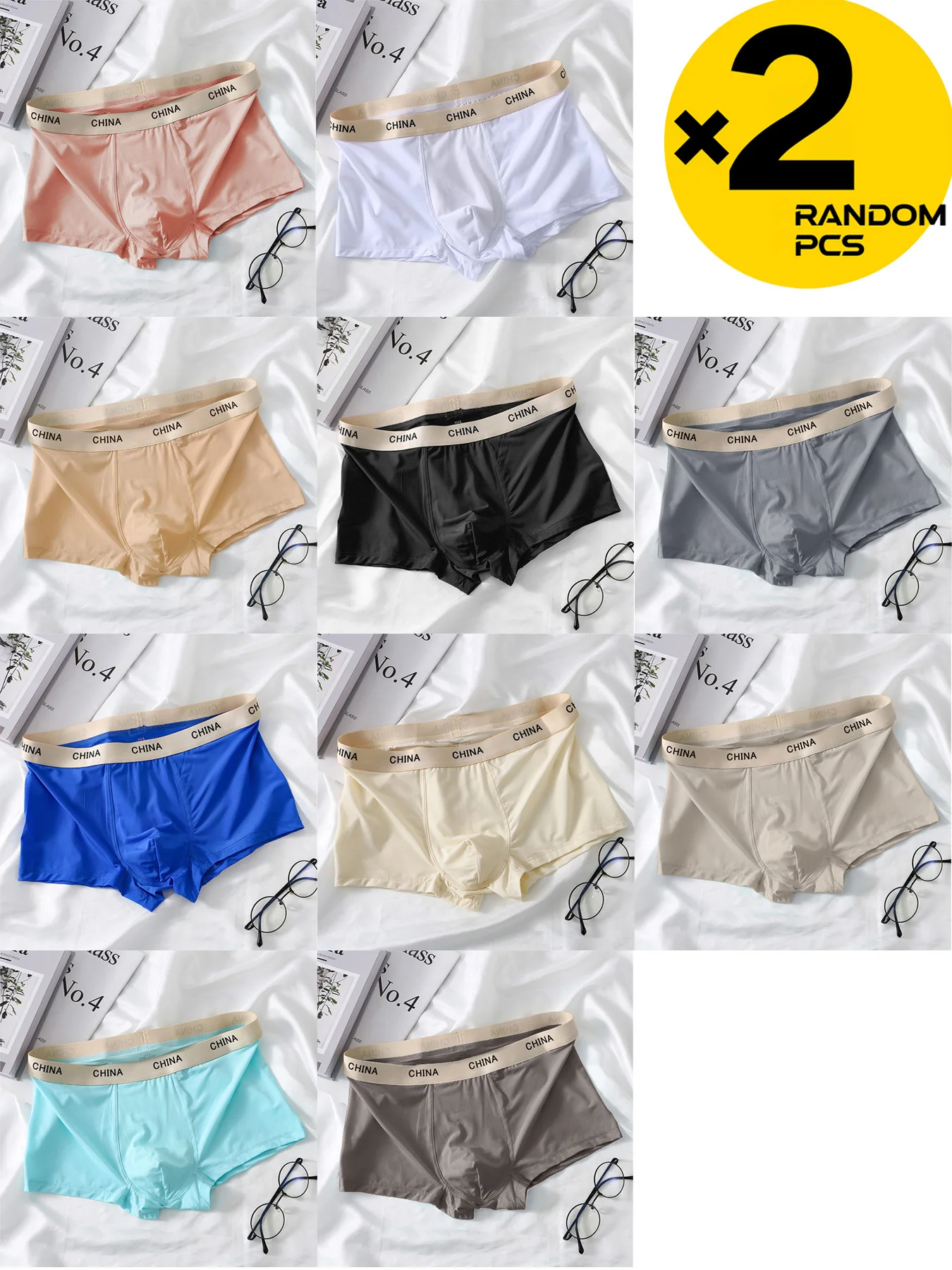 

Случайно 2/3/4 шт. полиамидные боксеры для мужчин, сексуальное нижнее белье, U-образные выпуклые мужские боксеры, трусы, оптовая продажа, цена со скидкой