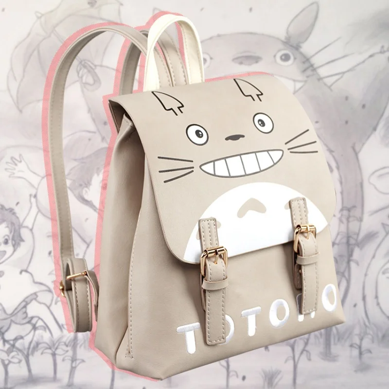 Hayao Miyazaki Totoro Women Backpack Cartoon Printing Large Capacity Backpacks Fashion Girls Shoulder Schoolbag GHIBLI New